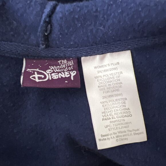 Vintage Wonderful World of Disney Sweater Women's Plus 2X Blue Eeyore Fleece Zip - Picture 5 of 13